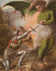 Christens conflict met Apollyon, illustratie uit 